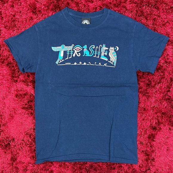 Thrasher Magazine Skate and Destroy Shirt Navy Blue Small Classic Egyptian - Picture 1 of 5